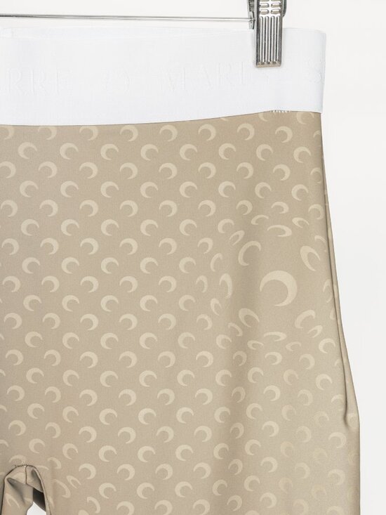 Marine Serre White Line FW20 Taupe Reflective Moon-Print Stirrup Leggings - Picture 4 of 10